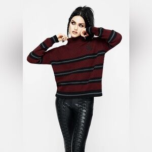 Disturbia Mimic Striped Knit Jumper Sweater | XL